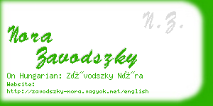 nora zavodszky business card